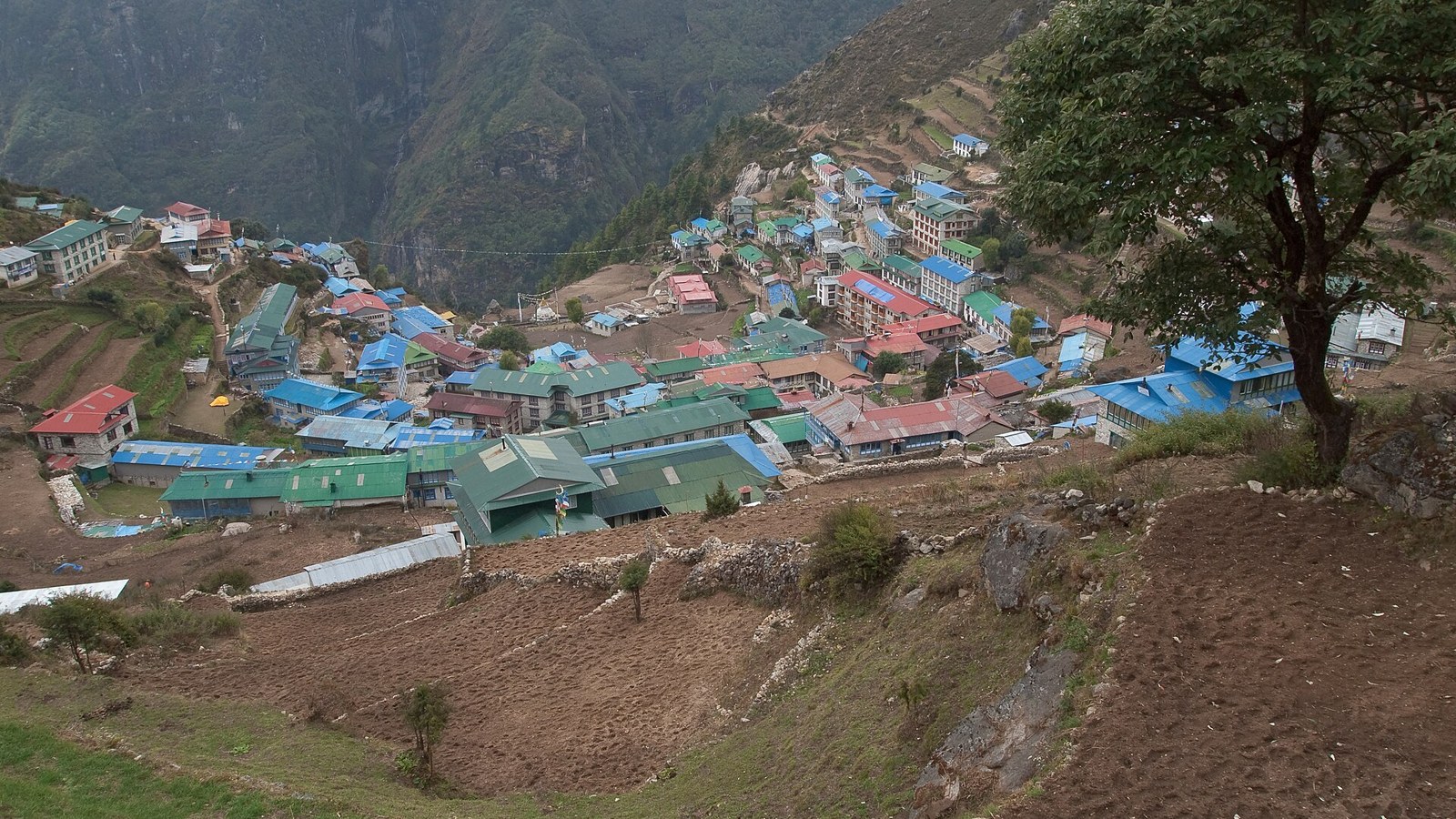 Namche Bazaar, the Sherpa gateway village on the Everest Base Camp trail in Nepal